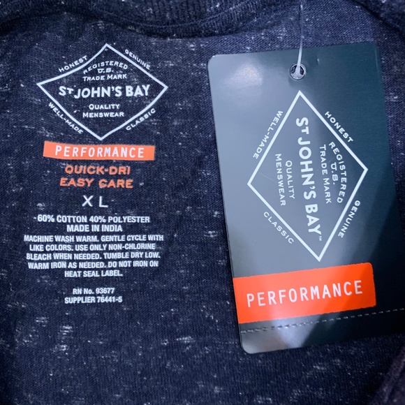 St. John's Bay NWT XL Polo Blue Quick Dri Easy - Picture 3 of 3